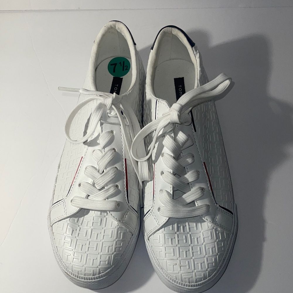 Tommy Hilfiger Tennis Sneakers White and Navy Size 7.5